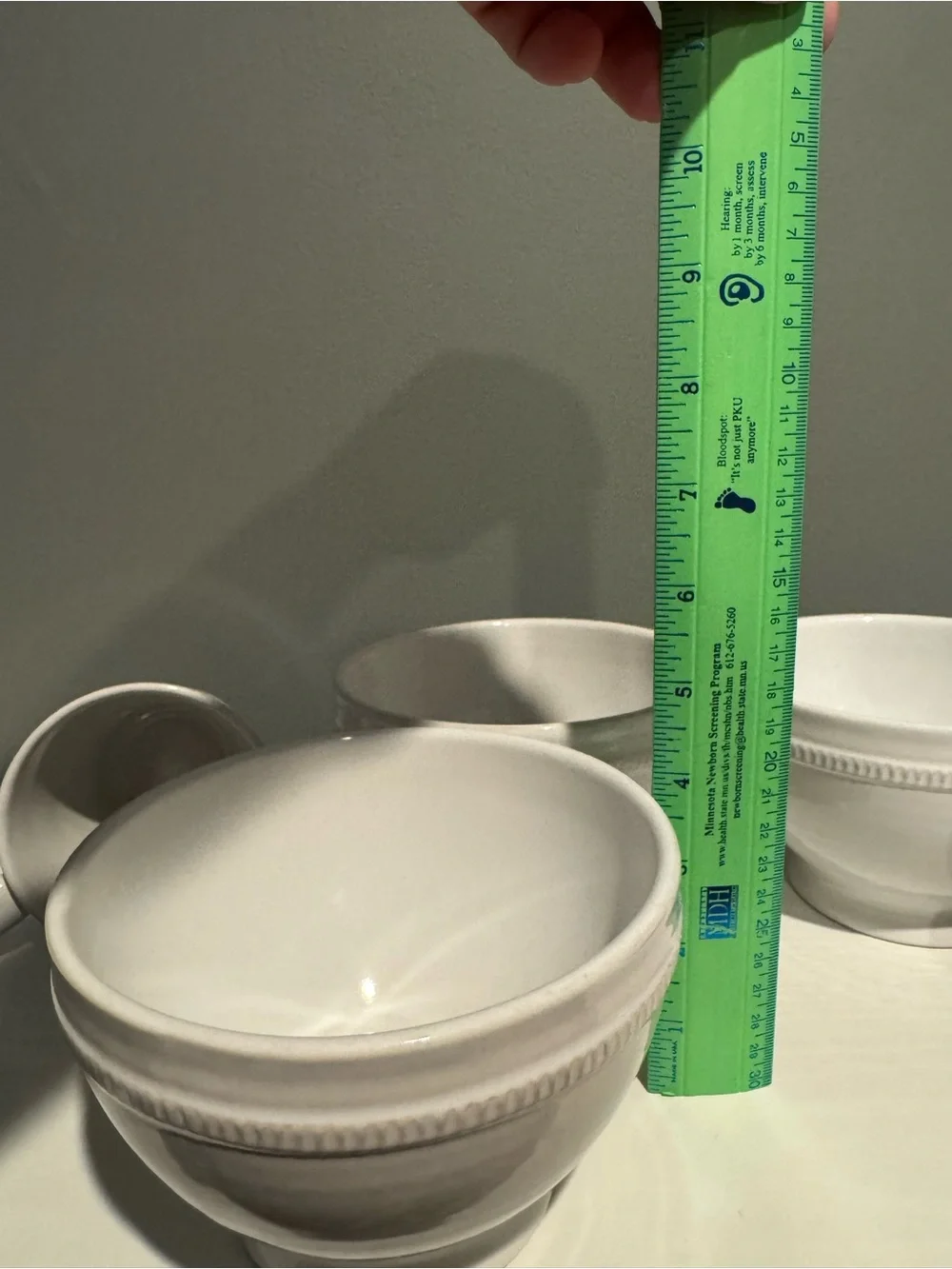 White Ceramic Pottery Barn Dining Bowl and Mug Set - Classic Beaded Design